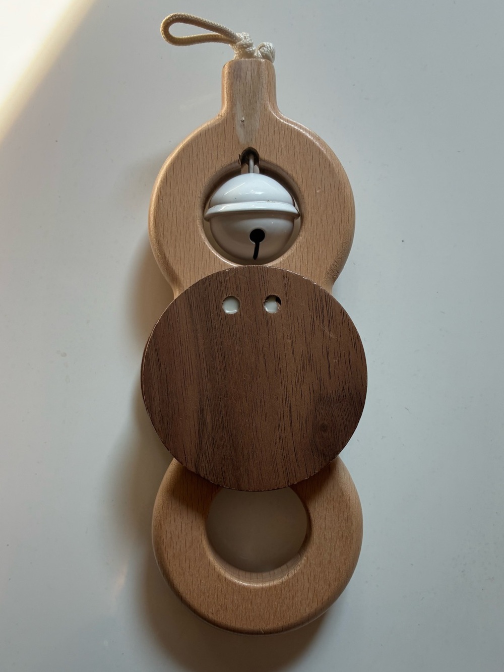 Replacement LOVEVERY Play Gym Wooden Rattle & Bell Toy Batting Ring EUC